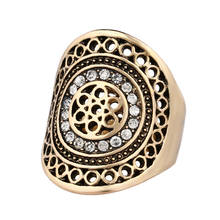 Новое старинное кольцо в стиле панк, винтажное Открытое кольцо унисекс с солнечным цветком 2024 - купить недорого