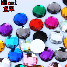 Micui 50PCS 14mm Round Crystal Flatback Mix Color Acrylic Rhinestone Glue On Strass Crystals Stones Gems No Hole MC136 2024 - buy cheap