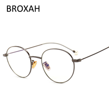 Fashion Ladies Round Metal Glasses Frame Women Vintage Clear Lens Eyeglasses Men Optical Glasses Female 9608 2024 - buy cheap