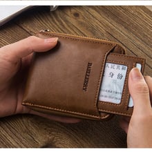 New High Quality Men Wallets brand fashion Leather Purse Male Wallet Vintage Zipper Coin Purses Small Wallet Card Holder 2024 - buy cheap