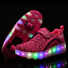 Two Wheels Luminous Sneakers 2020 Led Light Roller Skate Shoes for Children Kids Led Shoes Boys Girls Shoes Light Up Unisex 2024 - buy cheap