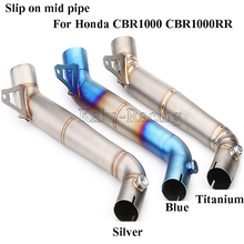 Motorcycle Titanium Alloy slip on pipe Motorbike Exhaust muffler Middle Link Pipe Tube For Honda CBR1000RR CBR1000 2008-2016 2024 - buy cheap