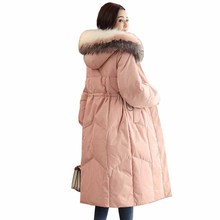 2019 High quality Winter Parkas Women Long Down cotton jacket Colored fur collar Hooded Coats Female Cotton-padded Jackets G475 2024 - buy cheap