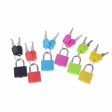 New Small Mini Strong Steel Padlock Travel Tiny Suitcase Lock with 2 Keys 6 colors 2024 - buy cheap