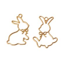 2 Pcs Amigo Coelhos Resina Quadro Aberto Bezels Setting Pingente Em Branco Fazer Jóias 2024 - compre barato