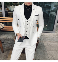 8 Colors Custom Slim Fit Suits Men Notch Lapel Business Wedding Groom Leisure Tuxedo Latest Coat Pant Designs Costume Homme 3PCS 2024 - buy cheap