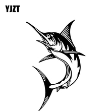 YJZT 10.7CM*16.4CM Fish Decoration Car Sticker Car Trunk Accessories Vinyl Decal Black/Silver C4-2270 2024 - buy cheap