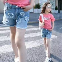 Novidade verão bebês meninas moda shorts jeans meninas verão crianças primavera verão shorts jeans 2024 - compre barato