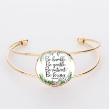 Pulsera de escritura con cúpula redonda de SUTEYI moda para mujer, brazalete abierto de flores 2024 - compra barato