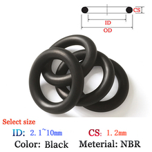 CS de caucho de 1,2*2,1 O-Ring 10 Uds sellos de arandela de plástico junta de anillo de silicona película de aceite y agua junta de sellado NBR anillo material 2024 - compra barato