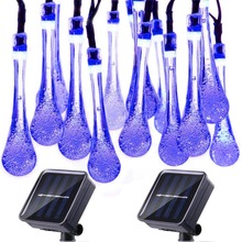 30 LED Solar Powered String Lights Outdoor Water Drop Solar Led Fairy Holiday Patio Christmas Lights Decoration Party ALUVEE 2024 - buy cheap