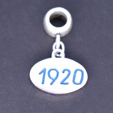 Berloque esmaltado de metal 1920 cores, com contas para colar, pulseira, diy, sorority zpb, acessório de joalheria 2024 - compre barato