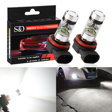 H11 h8-lâmpadas led para faróis de neblina, 2 peças, lâmpadas diurnas para carro, 9005 hb3 hb4 9006, 12v, 24v, 6000k, branco 2024 - compre barato