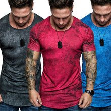 Fashion Men's Gym Slim Fit Short Sleeve O-neck Fitness Muscle Tee Summer Solid Casual Sport T-Shirt BodyBuilding Tops plus size 2024 - buy cheap