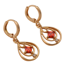 brand earrings new Garnet Zirconia Drop Earrings  gold tone Crystal Party fashion Jewelry JE521A 2024 - buy cheap