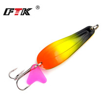 FTK 1pc Metal Fishing Spinner Lure 24g/28g/35g Hard Baits Spoon With Treble Hook Double Sequins Paillette Wobbler Pesca Tackle 2024 - buy cheap