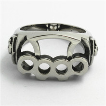 1pc Hot Selling Small Skull Four Circles Mens Boy Ring 316L Stainless Steel Wholesale Price Ring 2024 - buy cheap