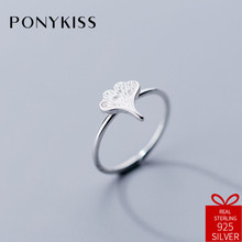 Женское кольцо PONYKISS, романтичное регулируемое Открытое кольцо из 100% стерлингового серебра 925 пробы на день рождения, подарок 2024 - купить недорого