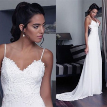 U-SWEAR 2020 New Arrival Beach Bridal Gown A Line Wedding Dress Spaghetti Strap Lace Applique Cheap Custom Size 2024 - buy cheap
