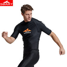 Sbart Мужская одежда для серфинга с коротким рукавом костюм для дайвинга анти-УФ плавания серфинга Сноркелинга пляжный купальник мужские быстросохнущие футболки 2024 - купить недорого