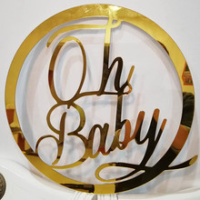 Placa de nome do chá de bebê oh, bebê, espelho personalizado, armação acrílica dourada, nome das crianças para chá de bebê, decoração de festa, cabide de quarto 2024 - compre barato