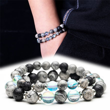 Men's Strand Bracelet Homme Natural Stone Beaded Bracelets Hematite Beads Bracelets&Bangles Male Jewelry Gift Dropshipping 2024 - buy cheap