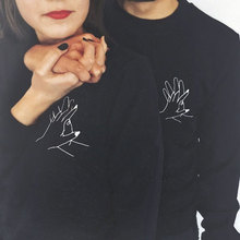 Sudaderas con capucha para hombre y mujer, jerseys con estampado de dedos entrelazados, color negro, moda de otoño y primavera, 2018 2024 - compra barato