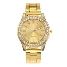 New Luxury Roman Number Rhinestone Round Dial Analog Women Quartz Wrist Watch Gift 2024 - buy cheap