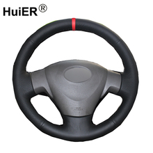HuiER Hand Sewing Sew Car Steering Wheel Cover Red Marker For Toyota Corolla 2009-2013 Matrix 2009-2010 Auris 2007 2008 2009 2024 - купить недорого