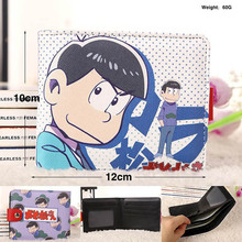 Venda quente anime osomatsu san couro sintético curto requintado carteira/botão azul bolsa 2024 - compre barato