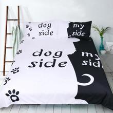 Black White Dog Cat Side My Side bedding sets US Twin Full Queen King Size Bed Linen Couples Duvet Cover Set Pillowcase 3pcs/S 2024 - buy cheap