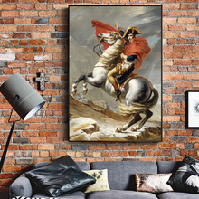 Винтажная Картина на холсте Наполеон пересекающий Альпы портрет Настенная картина для гостиной плакаты и принты украшение дома 2024 - купить недорого