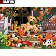 HOMFUN Full Square/Round Drill 5D DIY Diamond Painting "dog" Embroidery Cross Stitch 5D Home Decor A09044 2024 - buy cheap