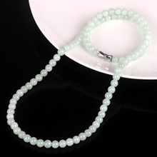 5mm Genuine Jade A Cargo Bead Necklace Old Pit Burmese Jade Necklace Light Green Moisturizing Bead Necklace eb2963# 2024 - buy cheap
