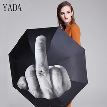 YADA Creative Cool Middle Finger Pattern Folding Rainy Umbrella Anti-UV Rainproof Sun Protection Parasol Umbrellas Female YS013 2024 - buy cheap