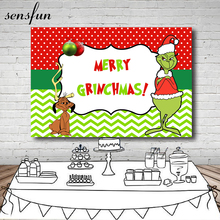 Sensfun Children Merry Christmas Party Backdrop For Photo Studio Red Green Theme Grinch Photography Backgrounds Customized 2024 - buy cheap