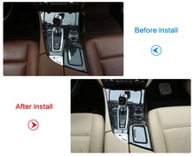 Black Ash Wood ABS Center Console Gear Shift Panel Cover Trim Car Accessories For BMW 5 Series F10 520li 525li 530li 2011-2017 2024 - buy cheap