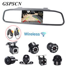 GSPSCN 3 in 1 LCD 4.3inch Car Monitor Parking Rearview Monitors Backup Rear View Camera + 2.4G Wireless Transmitter Receiver 2024 - buy cheap