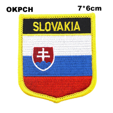 Словакия щит форма железа на флаг патч вышитая пила на значки, патчи для одежды PT0164-S 2024 - купить недорого