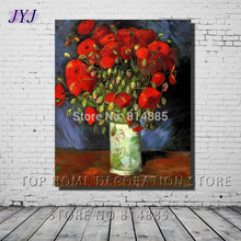 Vase With Red Poppies 1886 by Vincent Van Gogh Top Quality Famous Oil Painting Canvas Wall Art Gift Top Home Decoration VG019 2024 - buy cheap