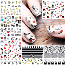 Mixed 12 Sheets Water Cool Personalized Transfer Nail Art Decorations Sticker Decals Nail Wraps Manicure Nails Supplies Tool 5 2024 - buy cheap