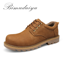 Bimuduiyu-sapatos masculinos casuais, material em couro legítimo, retrô, resistente ao desgaste, com laço frontal 2024 - compre barato