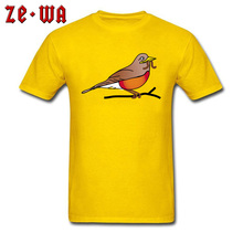 100% хлопок, Мужская одежда, Amercan Robin Birds, желтая футболка, дизайнерские топы, рубашка, оптовая продажа, на заказ, футболки с круглым вырезом, Прямая поставка 2024 - купить недорого