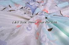 Бесплатная доставка 100% шелк тутовая ткань Атлас для платья шторы Одежда Постельное белье украшение шарфы чистая ткань # LS0727 2024 - купить недорого