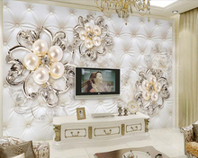 Papel де parede Европейская мягкая сумка Жемчужный Цветок 3d обои фрески для гостиной спальни ТВ диван настенная кухня КТВ Бар Кафе 2024 - купить недорого