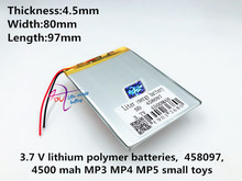 3.7V,4500mAH 458097 (polymer lithium ion battery) Li-ion battery for tablet pc,mp3,mp4,cell phone,speaker! 2024 - buy cheap