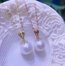 Shilovem-colgantes de perlas naturales de agua dulce para mujer, joyería fina de oro rosa amarillo de 18k, regalo de boda a la moda, nuevo mymz9.5-10azz 2024 - compra barato