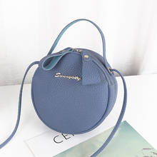2019 New Fashion PU Leather Lady Crossbody Bag Women Bag Simple Design Messenger Bag Circular Handbag 2024 - buy cheap
