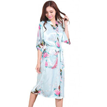 High Fashion Sky Blue Chinese Bride Wedding Robe Gown Women Rayon Nightwear Sexy Kimono Bath Gown Size S M L XL XXL XXXL  Z012 2024 - buy cheap