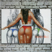 Hand Painted Impression Nude Paintings Cheap Hip Picture Modern Knife Painting On Canvas Sexy Women Pictures Wall Oil Painting 2024 - buy cheap